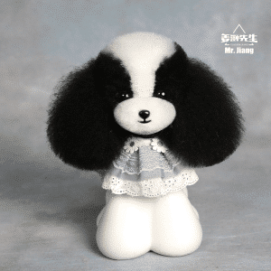 Teddy hoofd vacht zwart wit